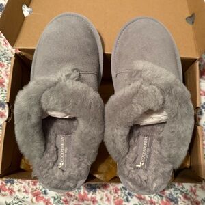 Koolaburra Plush Gray Slip-On Women's Slippers